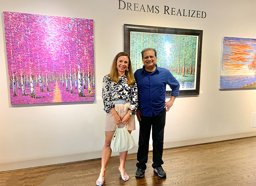 inam artist visiting his exhibition dreams realized