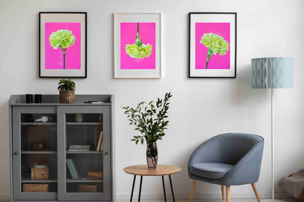 pink flower wall art living room buy