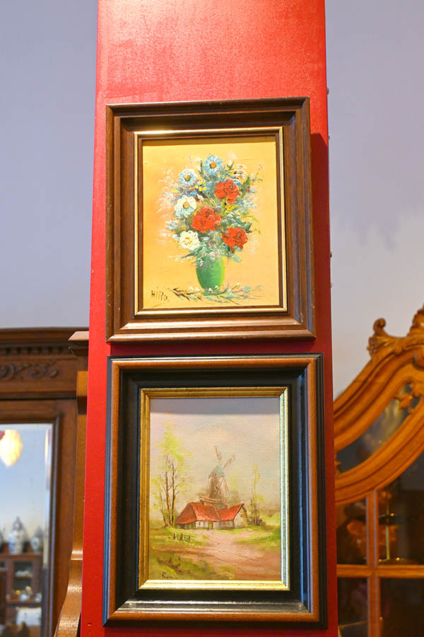 C Garry Oil on Canvas-Painting-Still-Life-Vase-Flowers