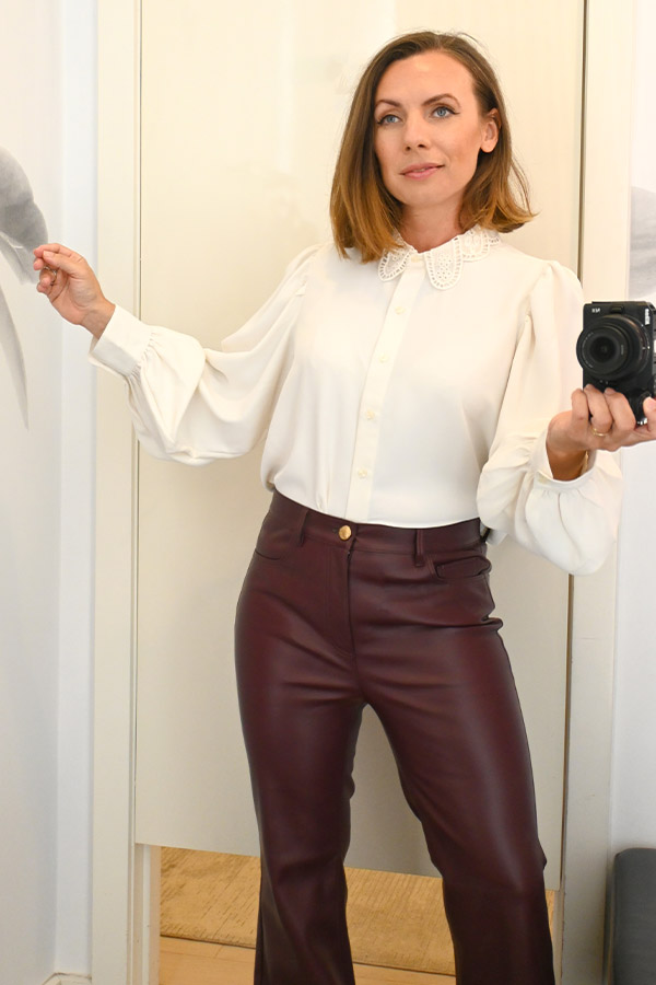 burgundy-The Faux-Leather-Flare-Pants-ann-talor