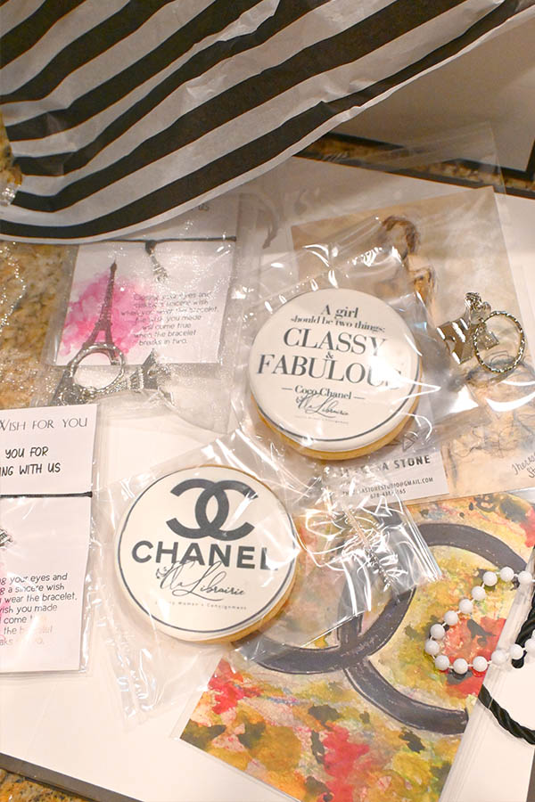 chanel-themed-cookies-eiffel-tower-keychain-party-favors-baker-teresa-stones