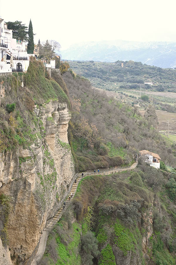 view-of-a-steep-rocky-cliffside-in-ronda-featuring-a-narrow-walking-path-winding-along-the-precipice-with-lush-greenery