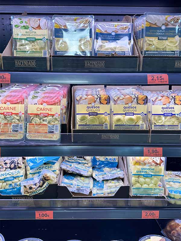 Refrigerated-fresh-pasta-ravioli-gnocchi-packages-hacendado-brand