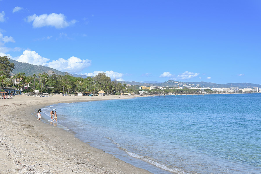 wide-view-of-scenic-coastline-with-gentle-waves-and-wooden-pier