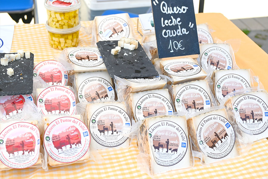 goat-cheese-wedges-for-sale-at-the-spanish-cheese-market-in-coin-spain-with-price-sign