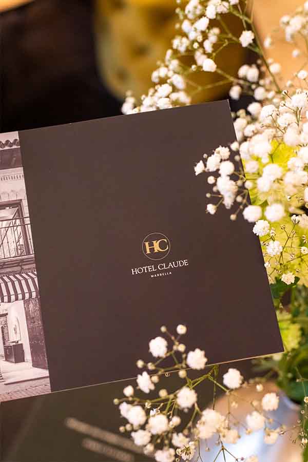 Hotel-brochure-black-gold-logo-white-flowers-hotel-claude-marbella-spain-boutique-hotel-design-interior-design