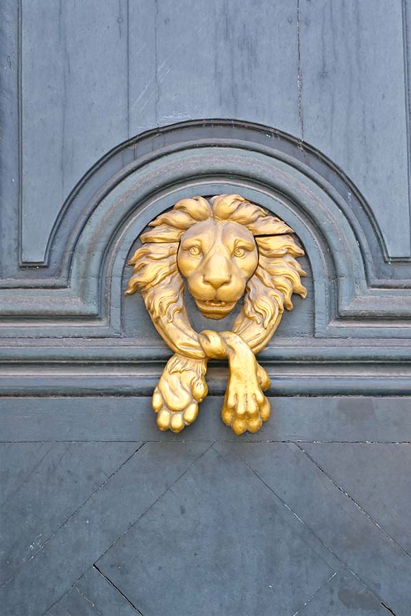 paris-france-golden-lion-head-sculpture-carved-onto-a-wooden-building-door